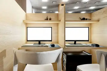 a room with two computers
