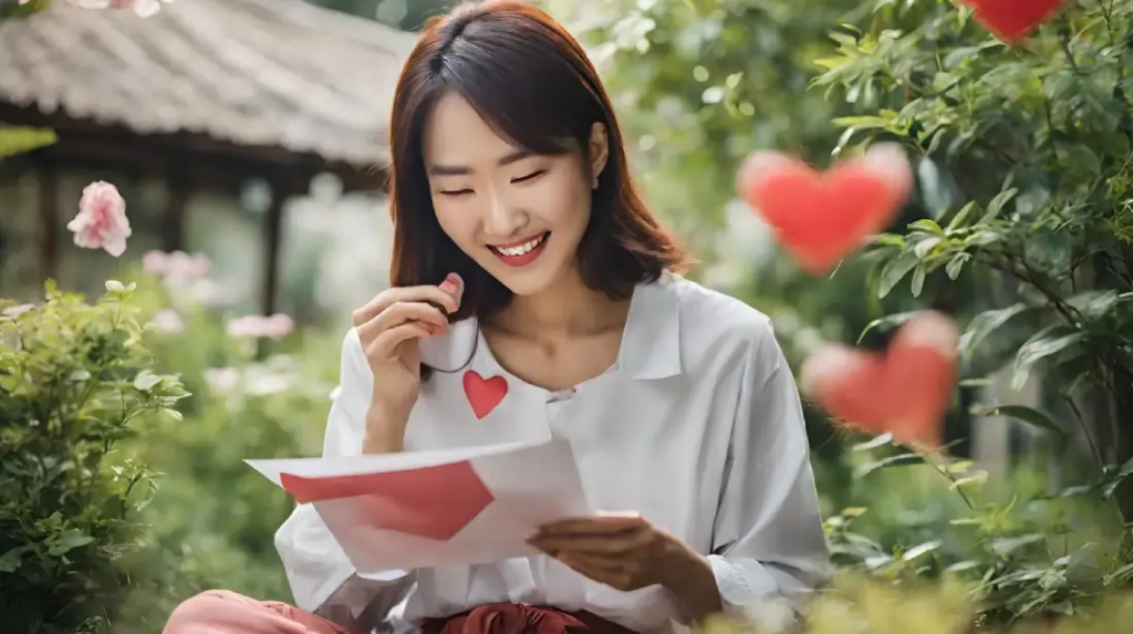 women reading love letter